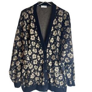 Vintage EccoToo Half Front 5 Button Cardigan